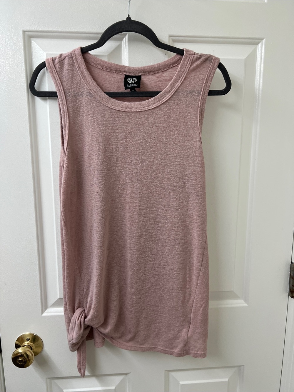 bobeau mauve pink sleeveless tank with side knot size medium